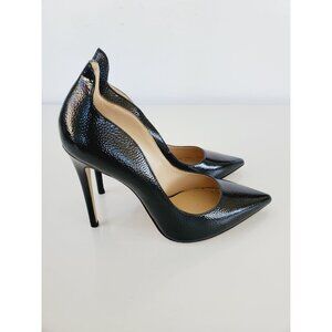 M. Gemi BRIVIDO Black Patent Textured High Heels Pumps Size 37 US 7 Womens Shoes
